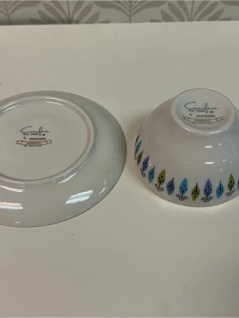 Vintage Carefree True China Nordic Syracuse Atomic Pattern Cup & Saucer